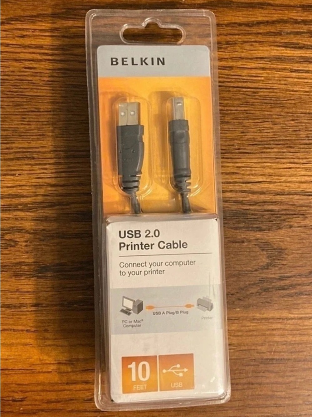 Belkin USB 2.0 Printer Cable 10ft Type A to Type B High Speed Cord Sealed NIP